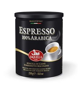 قوطی قهوه ساکوئلا مدل اسپرسو 250 گرمی Saquella Espresso Coffee 250g