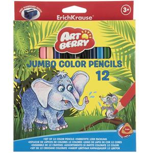 مداد رنگی 12 رنگ اریک کراوزه سری آرت بری مدل Jumbo ErichKrause Art Berry Jumbo 12 Color Pencil