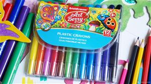 مداد شمعی 12 رنگ اریک کراوزه مدل Plastic ErichKrause Art Berry 12 Color Twistable Plastic Crayon