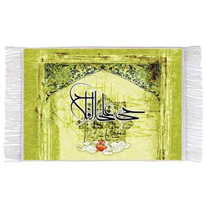 فرش ماشینی دیوارکوب اطلس آبی طرح حی علی فلاح مدل T3497