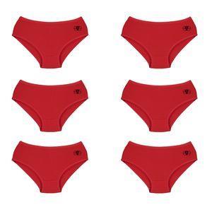 شورت زنانه برهان تن پوش مدل اسلیپ 2-03  بسته 6 عددی رنگ قرمز