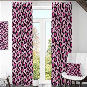 پرده مدل پانچی طرح پلنگی سایز 280x140 سانتی متر