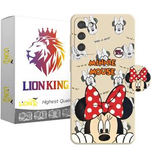 کاور لاین کینگ مدل مینی موس SL PAPIUN RED مناسب برای گوشی موبایل سامسونگ Galaxy A03s به همراه پایه نگهدارنده