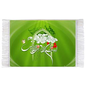 فرش ماشینی دیوارکوب اطلس آبی طرح اشهد ان لا اله الا الله مدل T3316