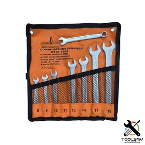 آچار یکسر تخت و یکسر رینگی هانتر کد 8/19 مجموعه 8 عددی