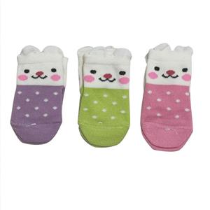 جوراب نوزادی تن پوش هنگامه مدل خرسی بسته 3 عددی