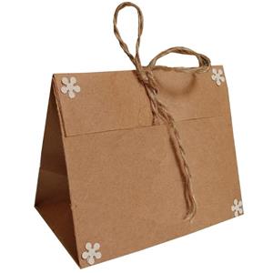 ساک هدیه مدل کرافت تاشو طرح شکوفه بسته 50 عددی