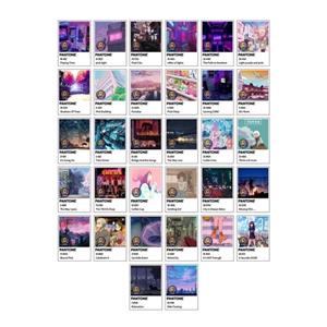 استیکر کالامیکس مدل انیمه پنتون طرح pantone anime aesthetic مجموعه 32 عددی -