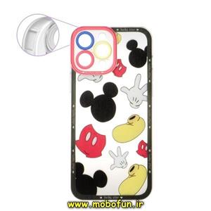قاب گوشی iPhone 13 Pro Max آیفون ژله ای طرح دار شفاف محافظ لنز دار میکی موس کد 126