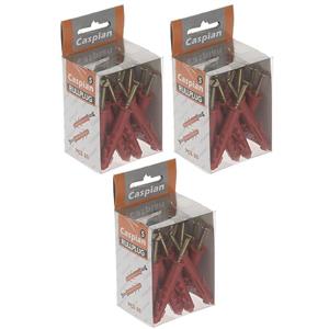 پیچ و رول پلاک کاسپین مدل 5  سه بسته 60 عددی