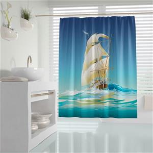 پرده حمام دلفین مدل Ship سایز 180x200 سانتی متر