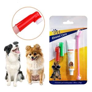 ست مسواک و خمیر دندان سگ و گربه  مدل yzhtbrush