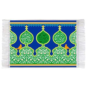 فرش ماشینی دیوارکوب اطلس آبی مدل شهر رمضان الذی أنزل فیه القرآن کد T3589