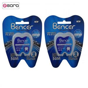 نخ دندان بنسر مدل نعنایی بسته 2 عددی Bencer Dental Mint Pack Of 2