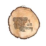 تابلو چوبی مدل i am strong