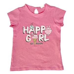 تی شرت آستین کوتاه دخترانه پیاتزا ایتالیا مدل 74848 HAPPY GIRL