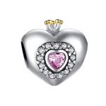 آویز گردنبند و دستبند نقره زنانه پاندورا مدل Princess Heart