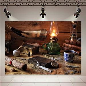 تابلو شاسی طرح کلاسیک مدل چراغ و ادوات قدیمی کد AR727
