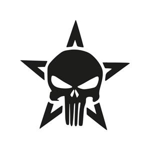 برچسب بدنه خودرو گراسیپا طرح اسکلت پانیش و ستاره