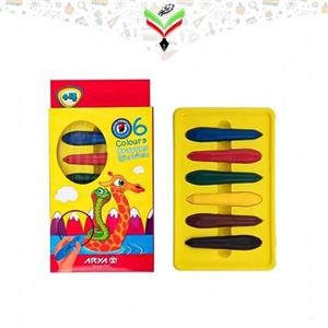 مداد شمعی 6 رنگ آریا مدل 2051 Arya 2051 6 Color Crayon