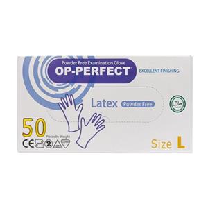 دستکش لاتکس مدل OP-PERFECT بسته 100 عددی سایز لارج