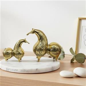 مجسمه برنزی مدل اسب مجموعه 2 عددی