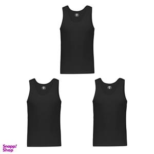 زیرپوش رکابی مردانه برهان تن پوش مدل 17-01 رنگ مشکی بسته 3 عددی