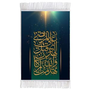 فرش ماشینی دیوارکوب اطلس آبی مدل علی مرتضی کد T3897