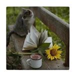 کاشی طرح گل آفتابگردان و گربه و فنجان کاپوچینو کد    4069347_2681