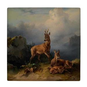 کاشی طرح نقاشی غزال ها کد    3414898_1016