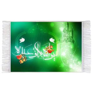فرش ماشینی دیوارکوب اطلس آبی مدل الیس الله بکاف عبده کد T3513