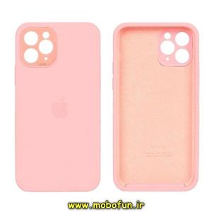 قاب گوشی iPhone 11 Pro آیفون سیلیکونی اورجینال پاک کنی درجه یک زیربسته محافظ لنز دار فلزی صورتی کد 150