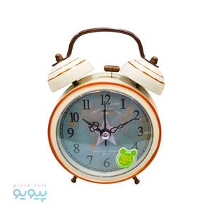 ساعت رو میزی زنگ دار کرمی
