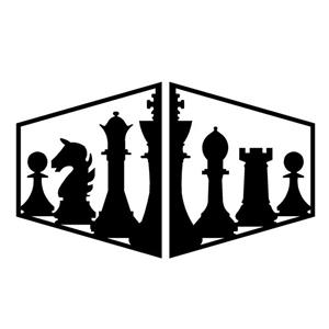 استیکر چوبی طرح شطرنج TY895 مجموعه 2 عددی -