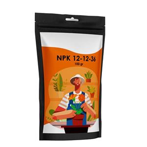 کود کامل پودری مخصوص گلدهی مدل NPK 12-12-36 وزن 100 گرم