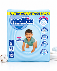 پوشک چسبی مولفیکس خارجی (molfix) سایز 5 بسته 78 عددی