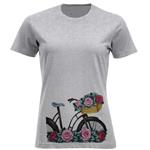تی شرت آستین کوتاه زنانه مدل دوچرخه وگل D251