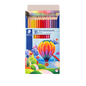 مداد رنگی36 جعبه مقوایی سافت استدلر یک جین 12 تایی 