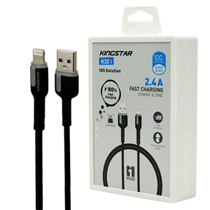 کابل تبدیل USB به لایتنینگ اپل کینگ استار مدل K32I Kingstar K32i To Lightining Cable 1.2M 