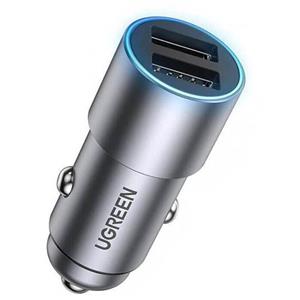 شارژر فندکی یوگرین مدل CD130 UGREEN 2.4A+2.4A 24W Dual Ports Car charger 