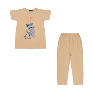 ست بلوز و شلوار دخترانه خرس کوچولو مدل 2011303-84 Teddy Bear Blouse And Pants Set For Girls 