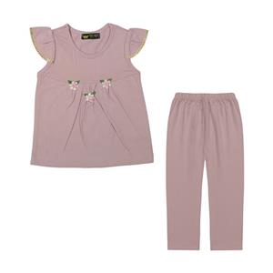 ست بلوز و شلوار دخترانه خرس کوچولو مدل 2011302-60 Teddy Bear Blouse And Pants Set For Girls 