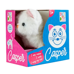 عروسک پولیشی گربه سفید موزیکال مدل Casper کد STPAP06