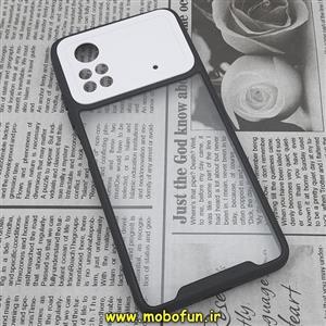 قاب گوشی Poco X4 Pro 5G شیائومی اورجینال Pro Camera طرح پشت طلق شفاف دور ژله ای محافظ لنز دار مشکی سفید کد 16