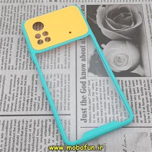 قاب گوشی Poco X4 Pro 5G شیائومی اورجینال Pro Camera طرح پشت طلق شفاف دور ژله ای محافظ لنز دار سبزآبی زرد کد 19
