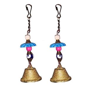 آویز قفس پرندگان مدل چشم نظر زنگوله دار بسته 2 عددی