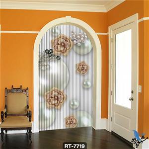 پرده ریسه شرشره تصویری طرح گل و مروارید کد RT7719