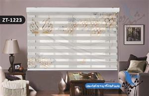 پرده زبرا تصویری چاپی طرح فانتزی گل و مروارید کد ZT1223