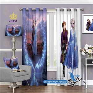 پرده پانچ دخترانه طرح کارتونی آلسا و آنا کد s-2337