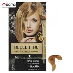 کیت رنگ مو بله فاین سری Natural 3 Oils شماره 9.3 Belle Fine Natural 3 Oils No 9.3 Hair Color Kit